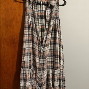 Free People Checkered Sleeveless Romper